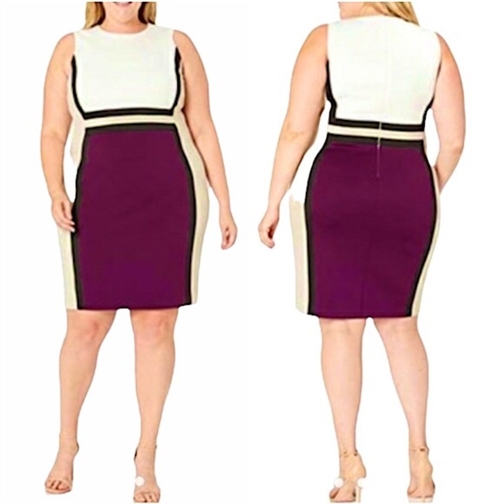 NWOT Calvin Klein Colorblock Sheath Dress